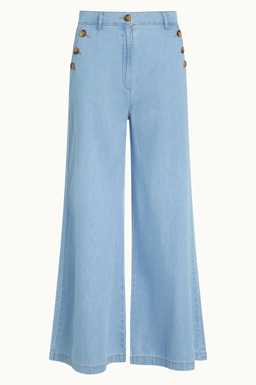 King Louie Pirla Pants Fiesta Light Denim Blue Tint