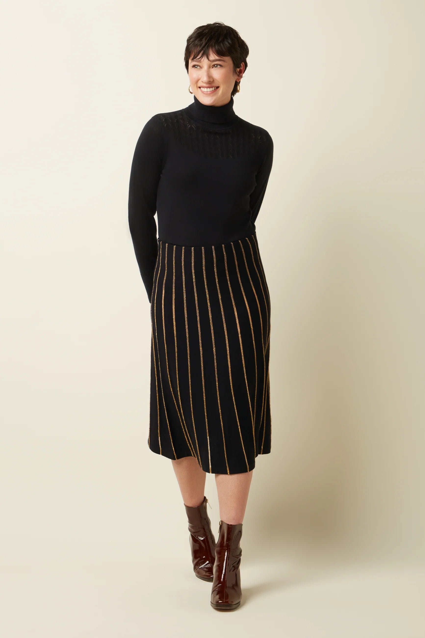 King Louie Knit Skirt Plume Black