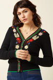 King Louie V Rib Cardi Perry Black