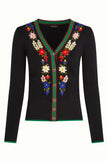 King Louie V Rib Cardi Perry Black