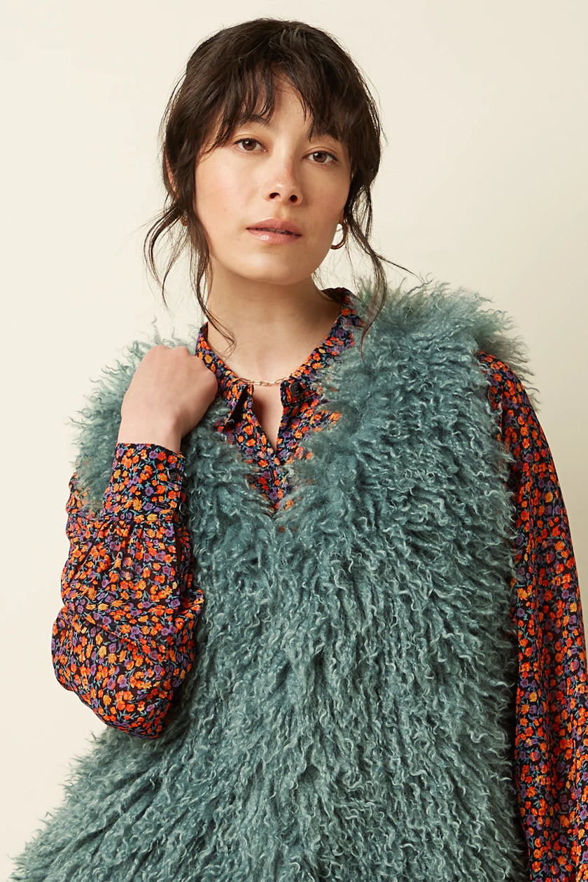 King Louie Cilla Gilet Empire Silver Green