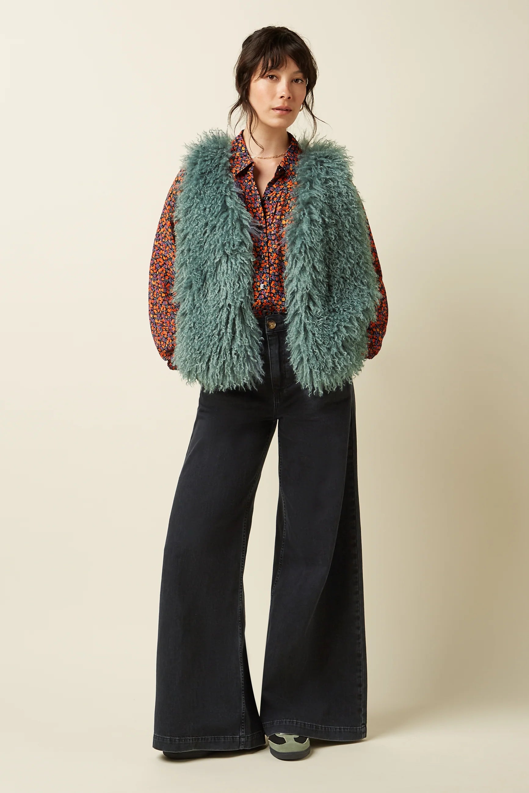 King Louie Cilla Gilet Empire Silver Green