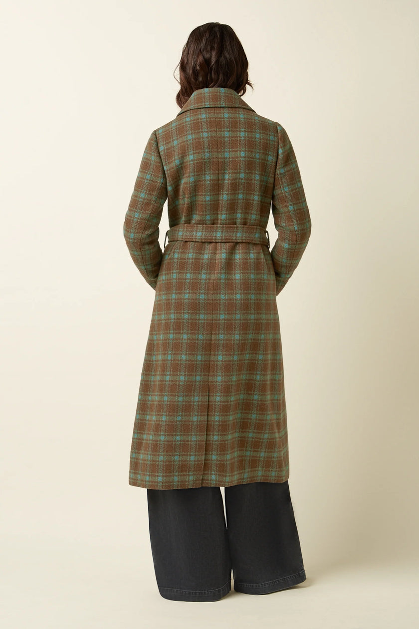 King Louie Arabella Coat Coppa Check Bear Brown
