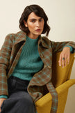 King Louie Arabella Coat Coppa Check Bear Brown