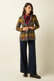 King Louie Daisy Blazer Caroll Check Golden Brown