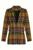 King Louie Daisy Blazer Caroll Check Golden Brown