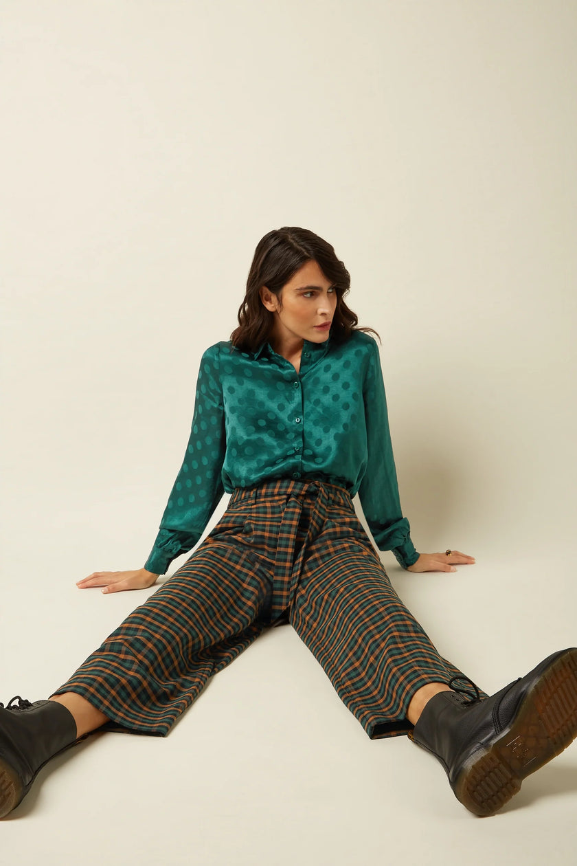 King Louie Ava Pants Brook Check Black