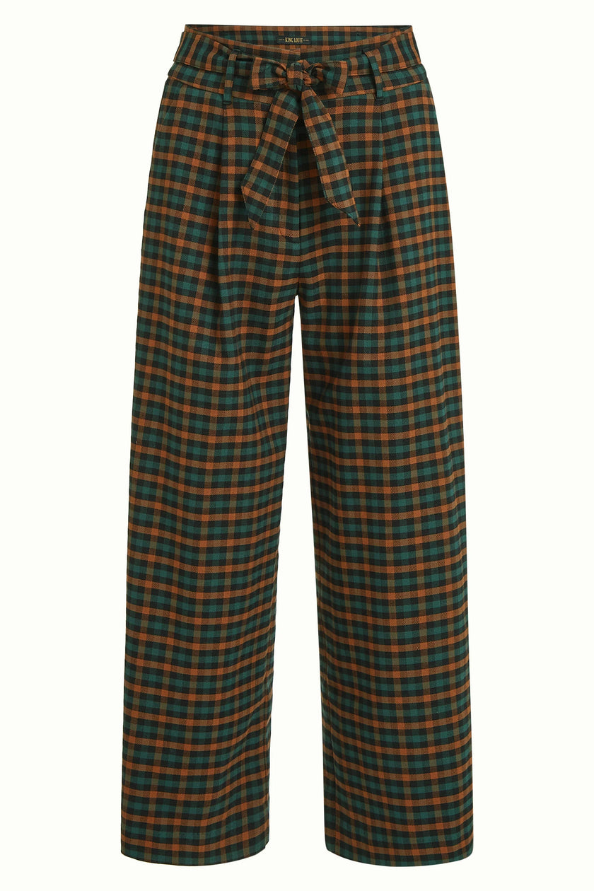 King Louie Ava Pants Brook Check Black