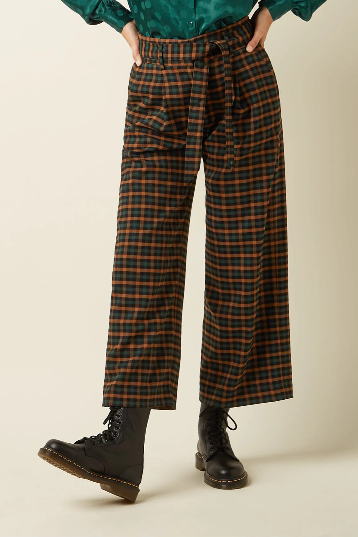 King Louie Ava Pants Brook Check Black