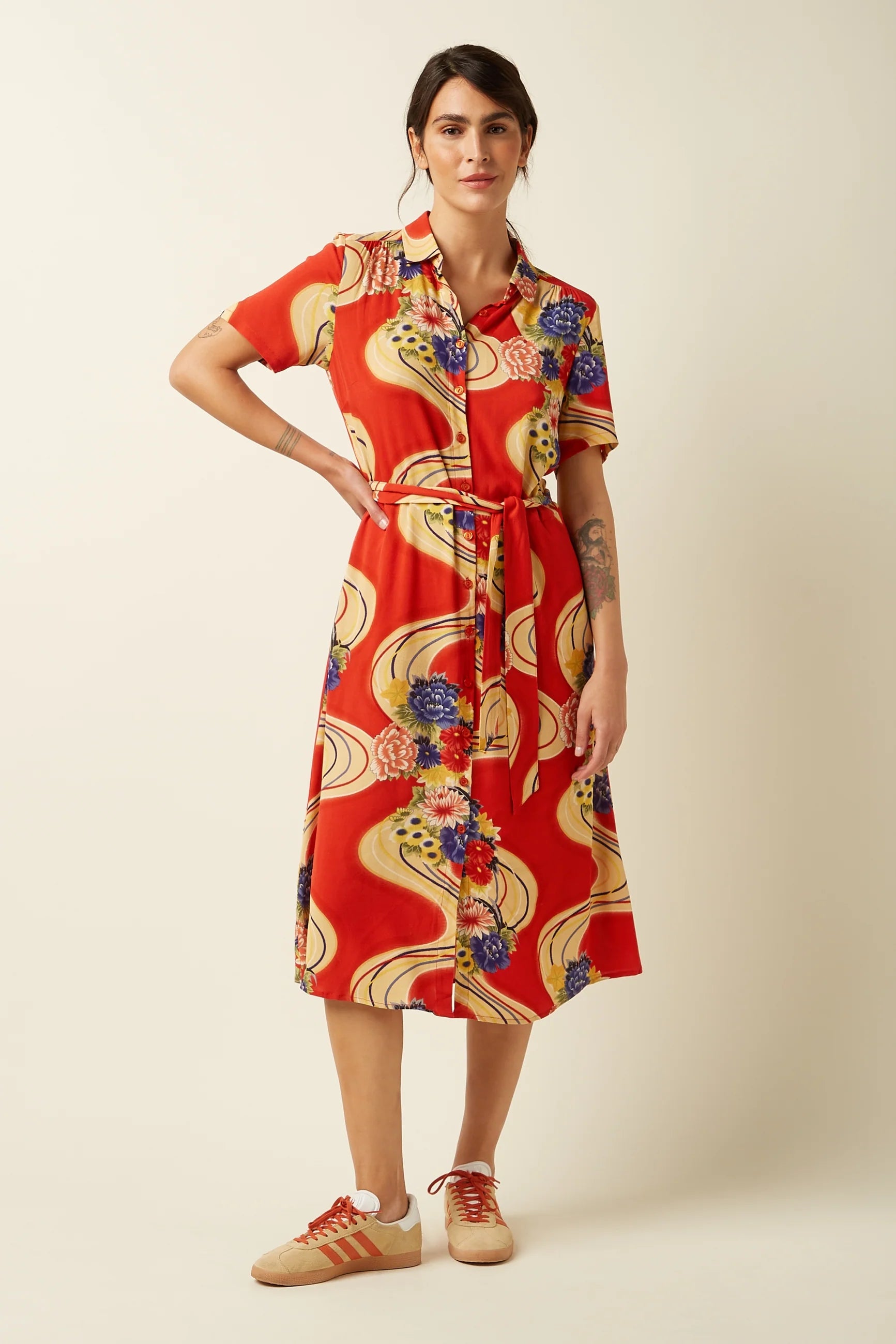 King Louie Olive Dress Ember Spicy Orange