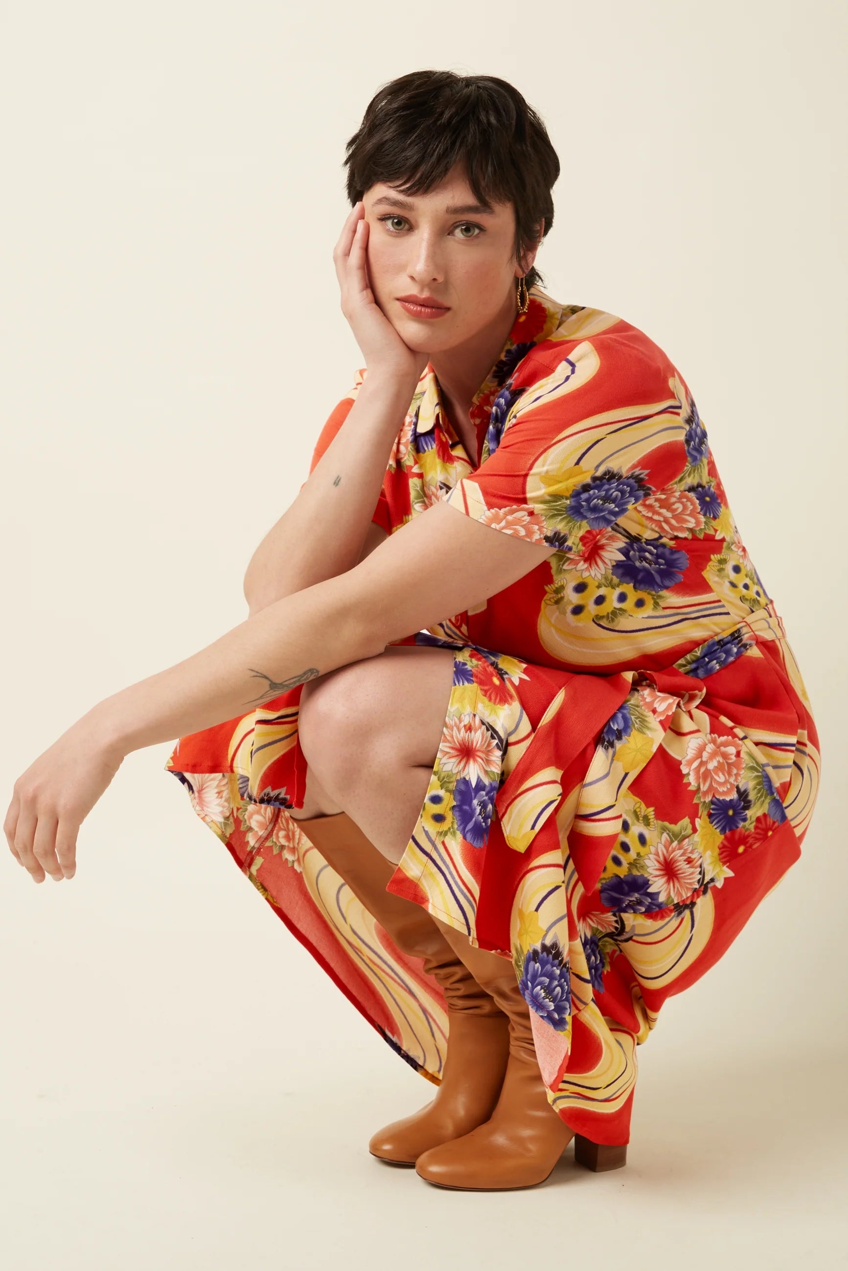King Louie Olive Dress Ember Spicy Orange