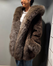 Load image into Gallery viewer, Cinnamon Creations F109 Fluffy Hooded Jacket Brown
