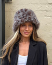 Cinnamon Creations 7548 Fluffy Leopard Bucket Hat Grey