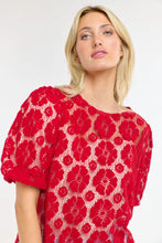 Load image into Gallery viewer, 365 Days Ivy Embroidered Top Red Floral
