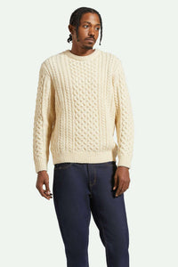 Brixton Classic Fisherman's Sweater Oatmeal