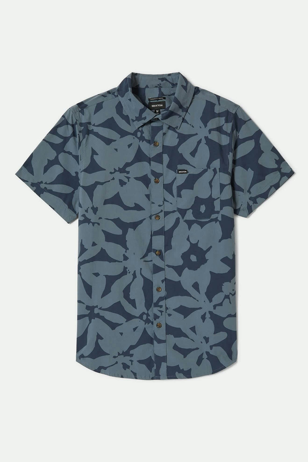 Brixton Charter Print S/S Washed Navy/Azure Blue Floral