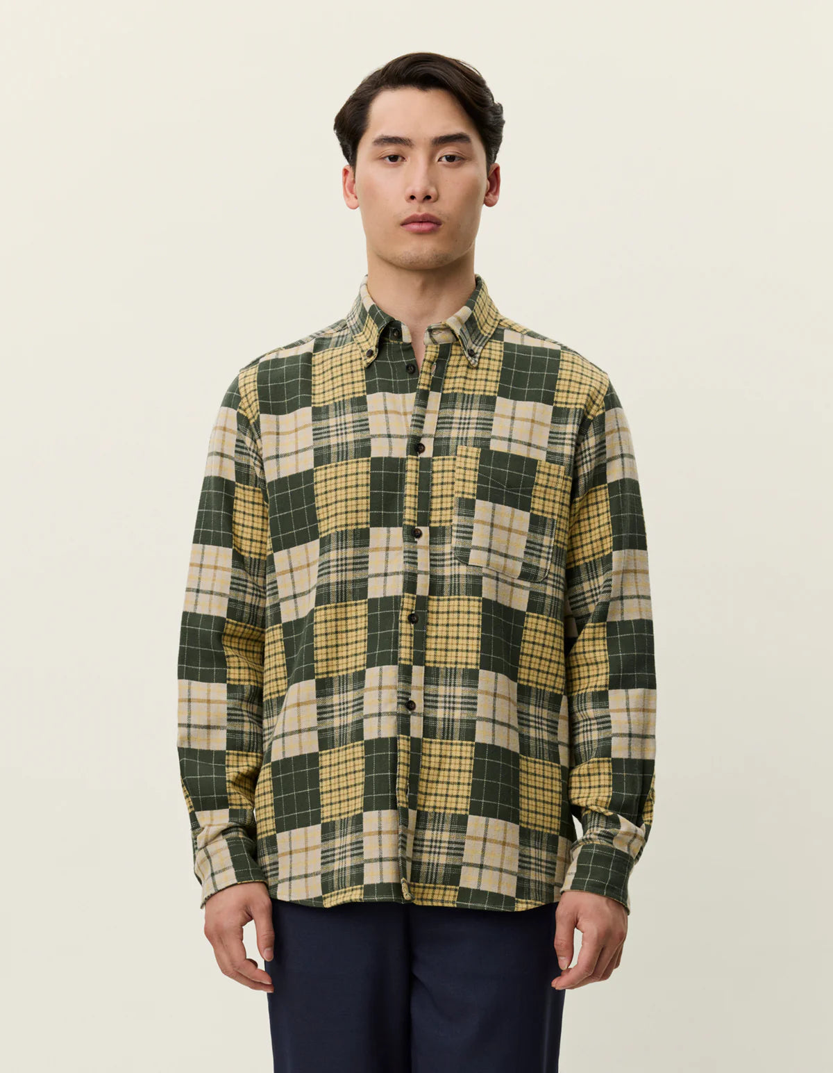 Les Deux Kent Patchwork Check Shirt Duffel Bag