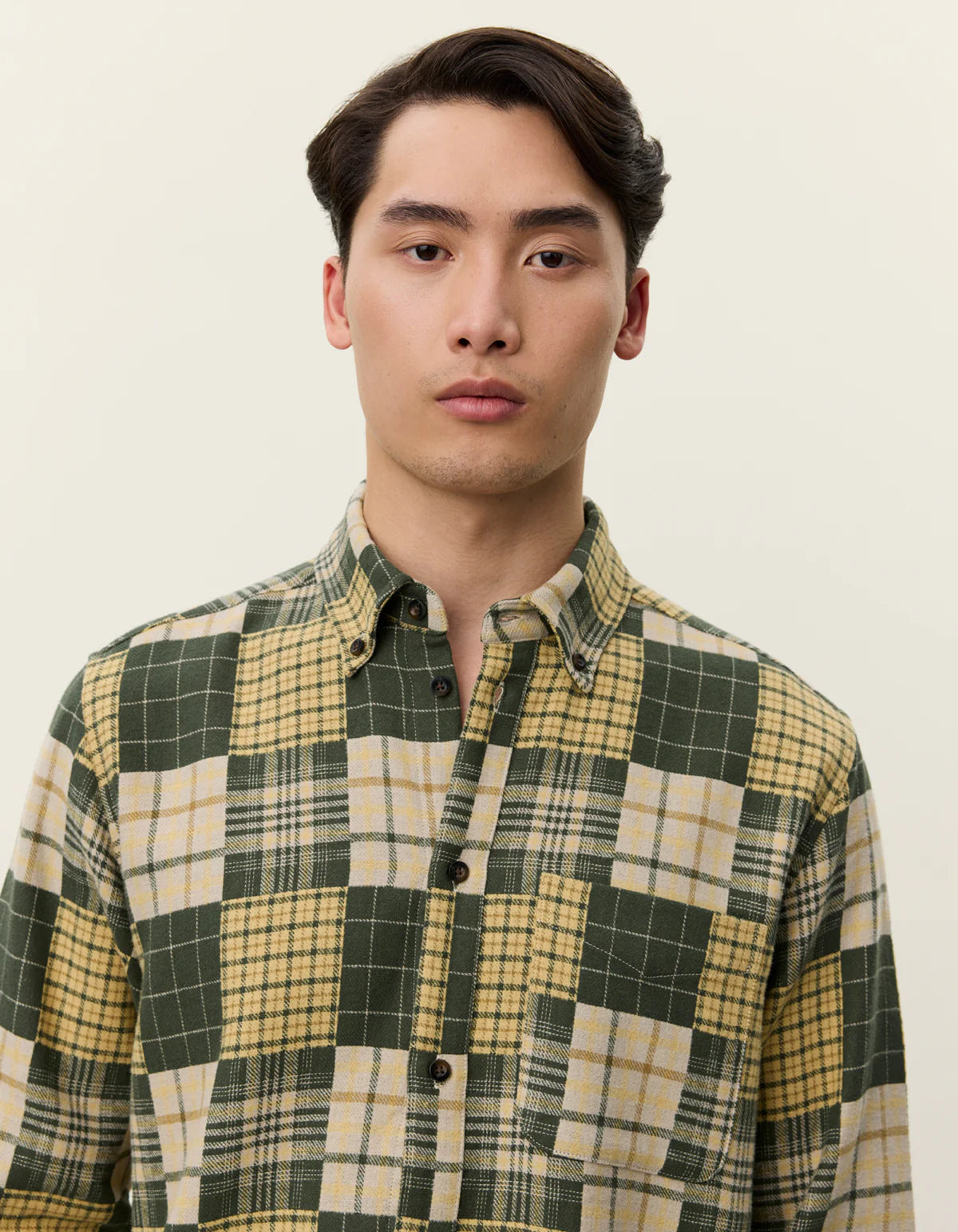Les Deux Kent Patchwork Check Shirt Duffel Bag