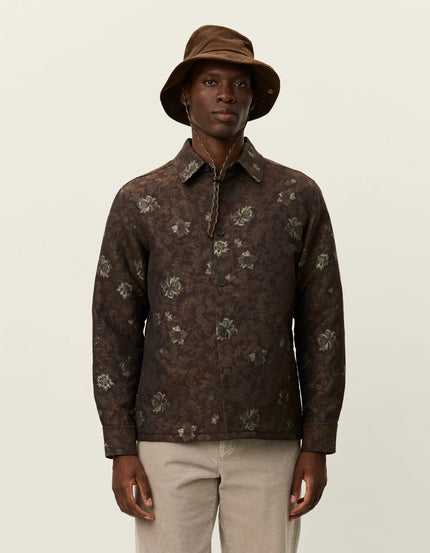 Les Deux Kaleb Flower Jacquard Overshirt Monk's Robe