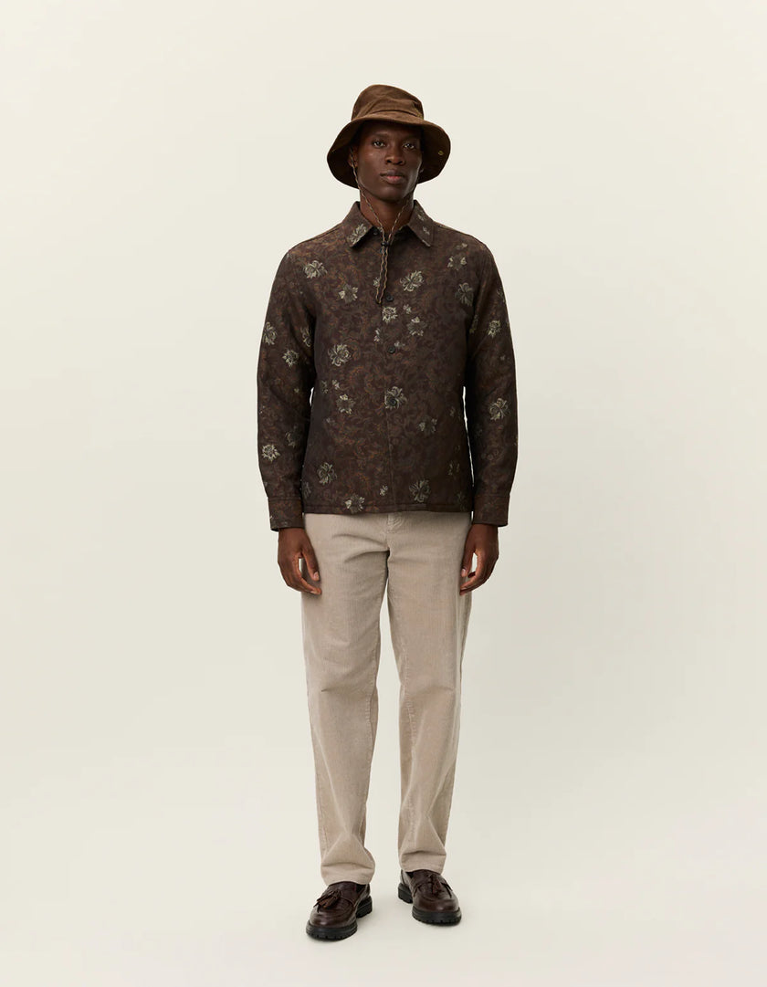 Les Deux Kaleb Flower Jacquard Overshirt Monk's Robe