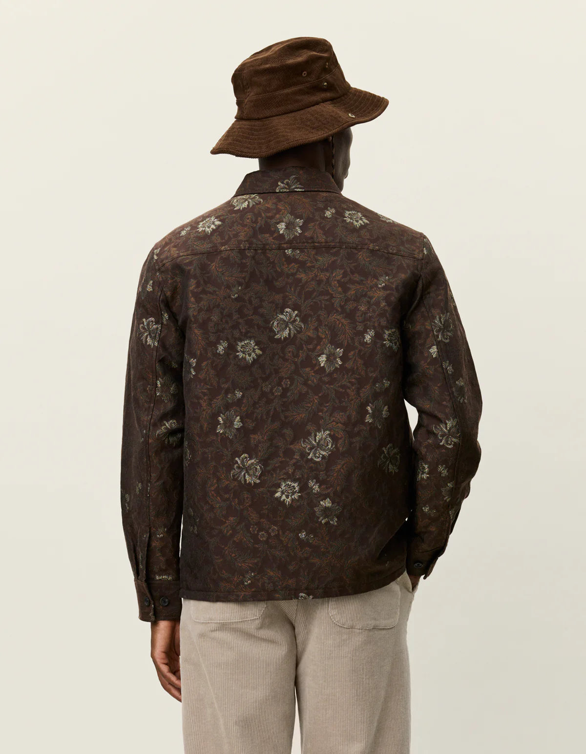 Les Deux Kaleb Flower Jacquard Overshirt Monk's Robe