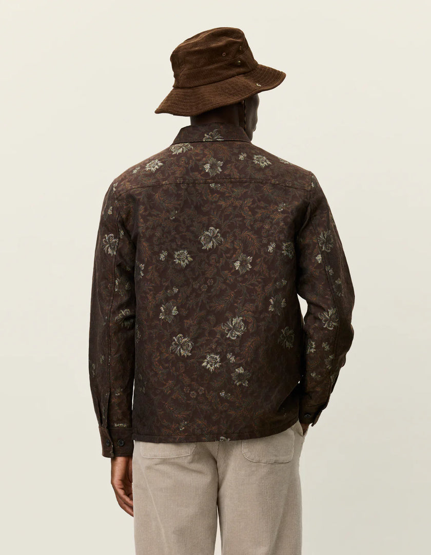 Les Deux Kaleb Flower Jacquard Overshirt Monk's Robe