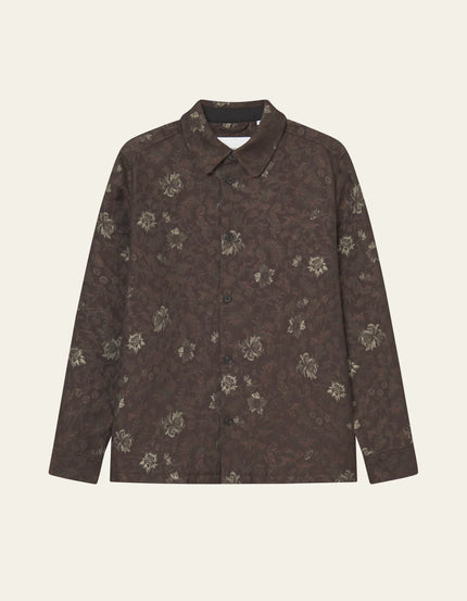 Les Deux Kaleb Flower Jacquard Overshirt Monk's Robe