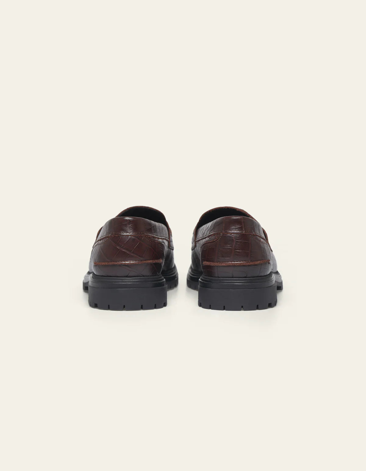 Les Deux Thatcher Croco Tassel Loafer Slate Brown