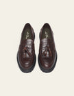 Les Deux Thatcher Croco Tassel Loafer Slate Brown