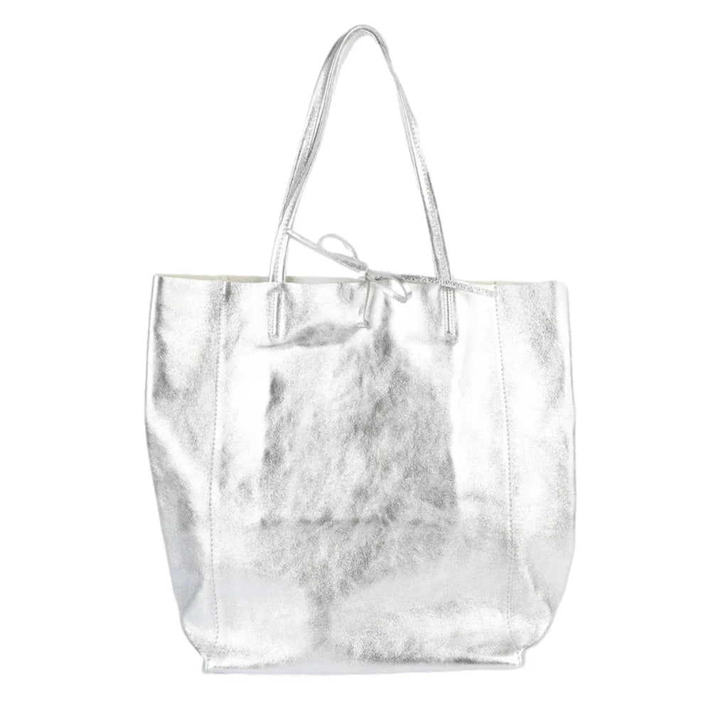 Maison Fanli Large Tote Bag Metallic Silver