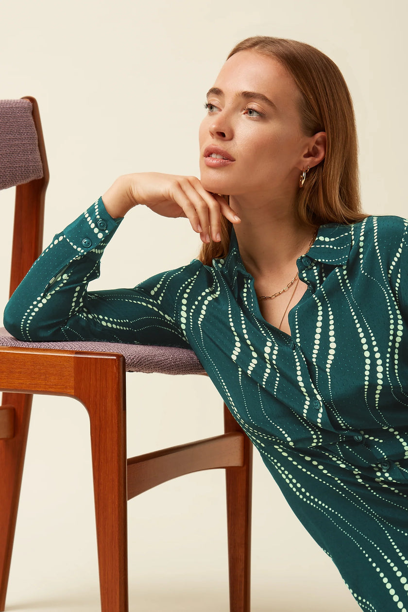 King Louie Mina Dress Twirl Pine Green