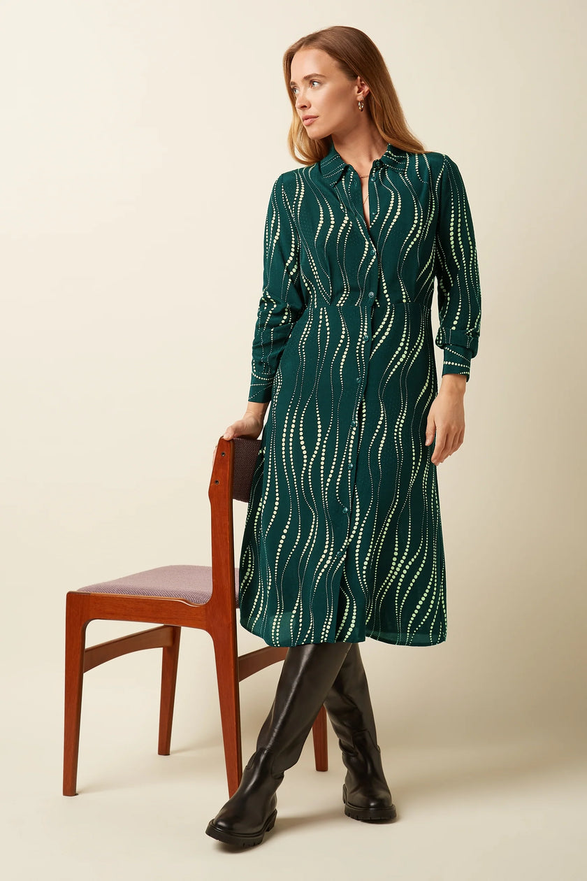 King Louie Mina Dress Twirl Pine Green
