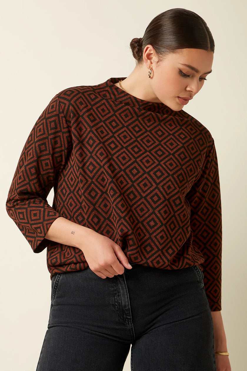 King Louie Guenda Top Lotan Pecan Brown