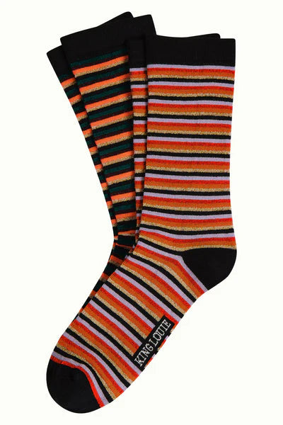 King Louie Socks 2-Pack Vicky Stripes Black