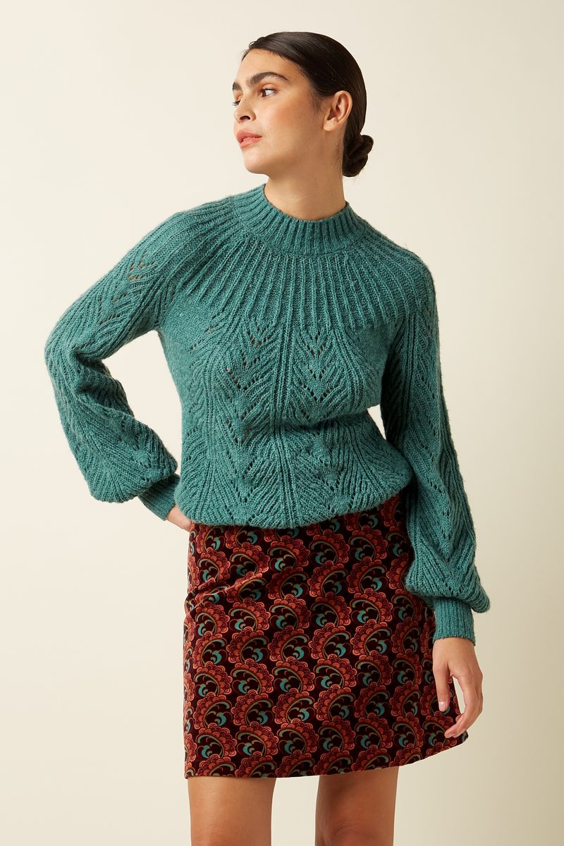 King Louie Border Skirt Winkle Porto Red