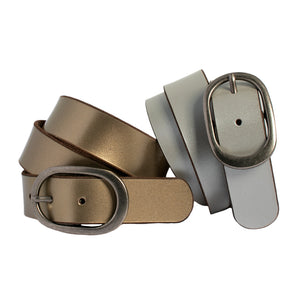 Loop Leather Co Tahlia Belt Metallic Silver