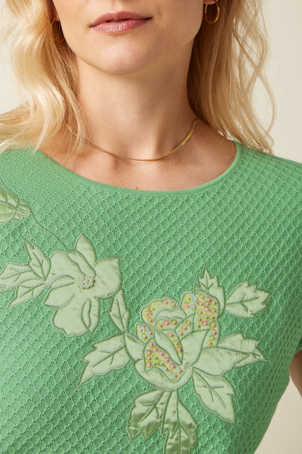 King Louie Ann Top Applique Minty Meadow
