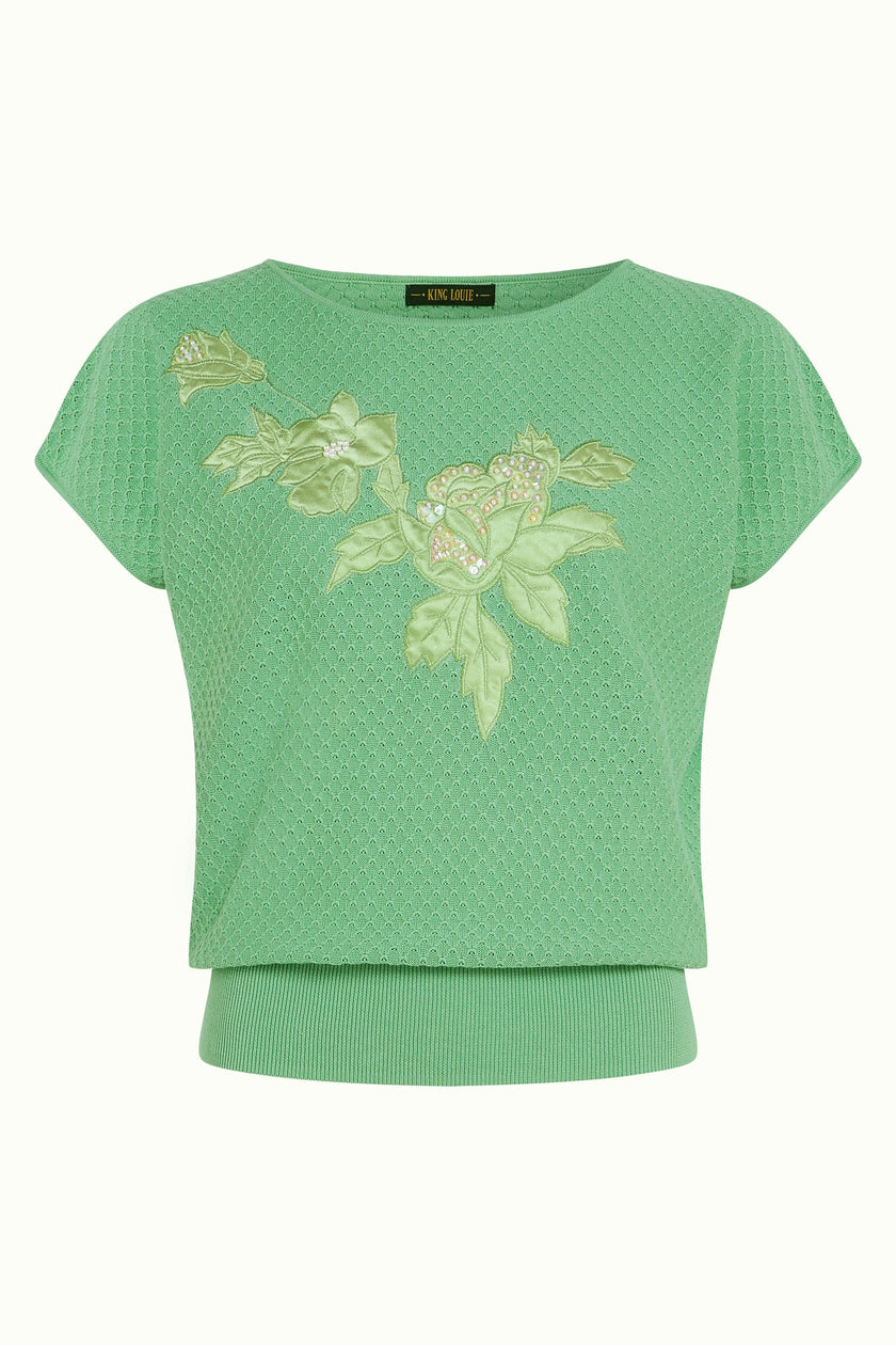 King Louie Ann Top Applique Minty Meadow