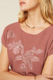 King Louie Ann Top Applique Dusty Rose