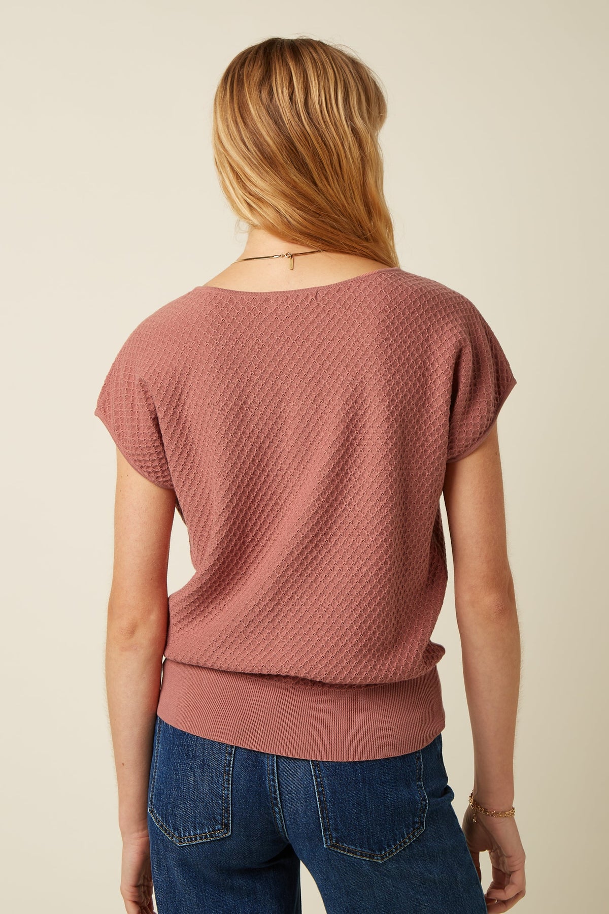 King Louie Ann Top Applique Dusty Rose