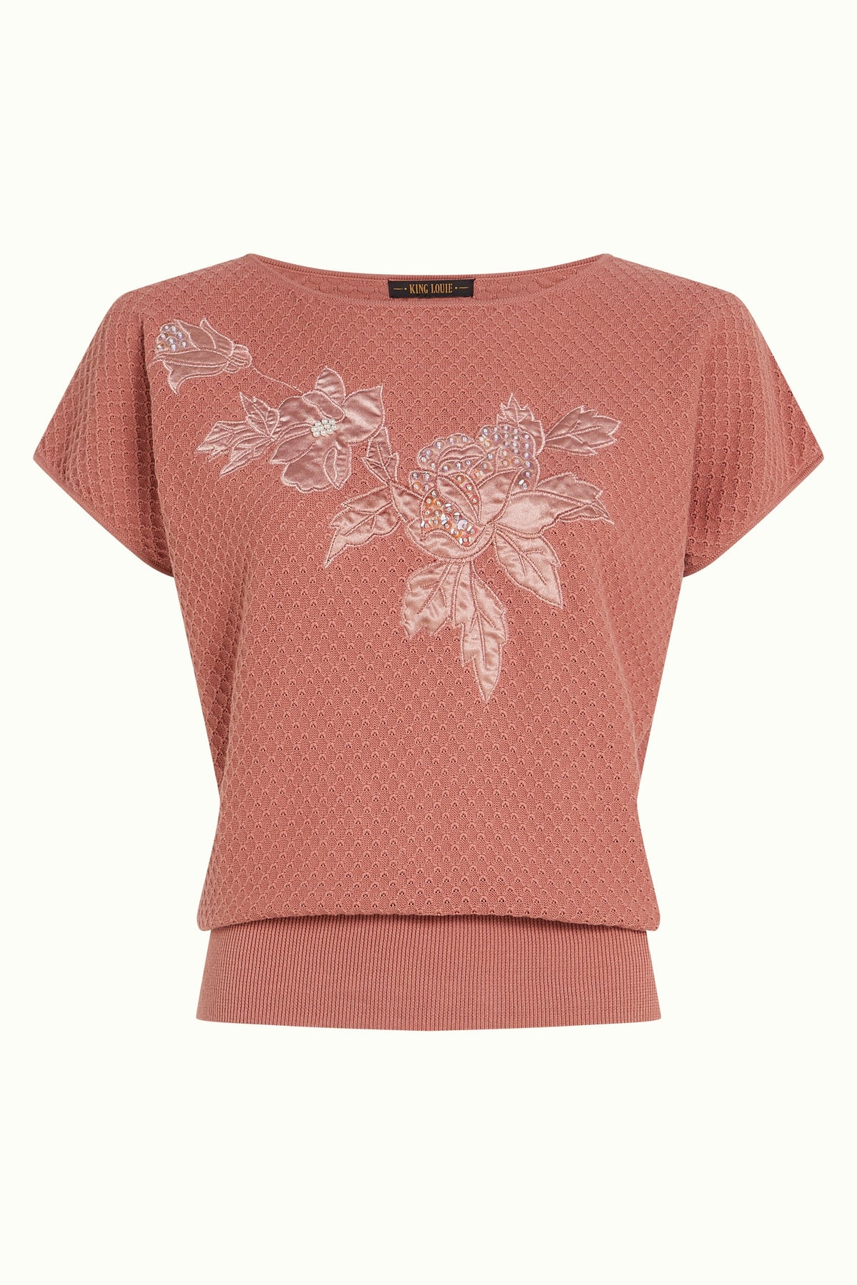 King Louie Ann Top Applique Dusty Rose