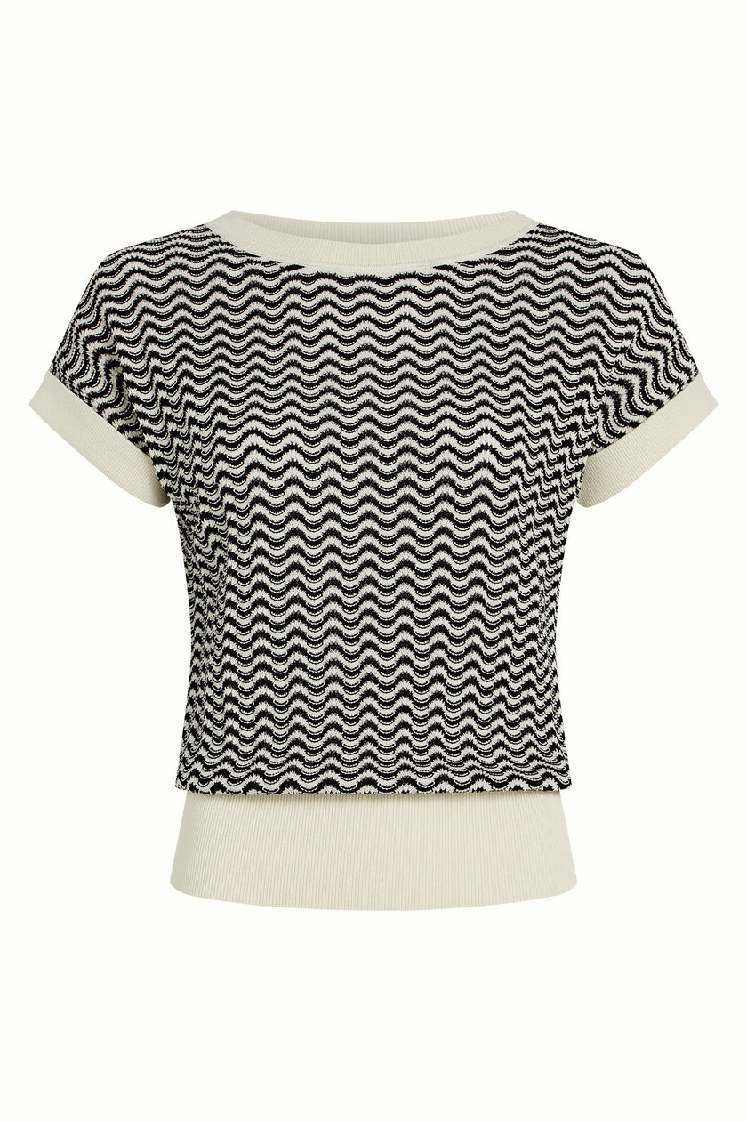 King Louie Boatneck Top Tide Cream