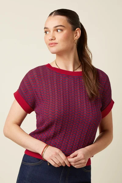 King Louie Boatneck Top Tide Chili Red