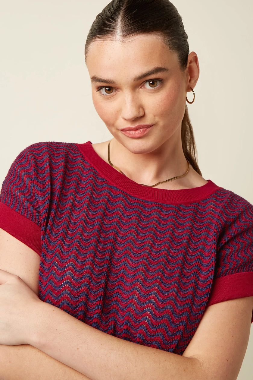 King Louie Boatneck Top Tide Chili Red