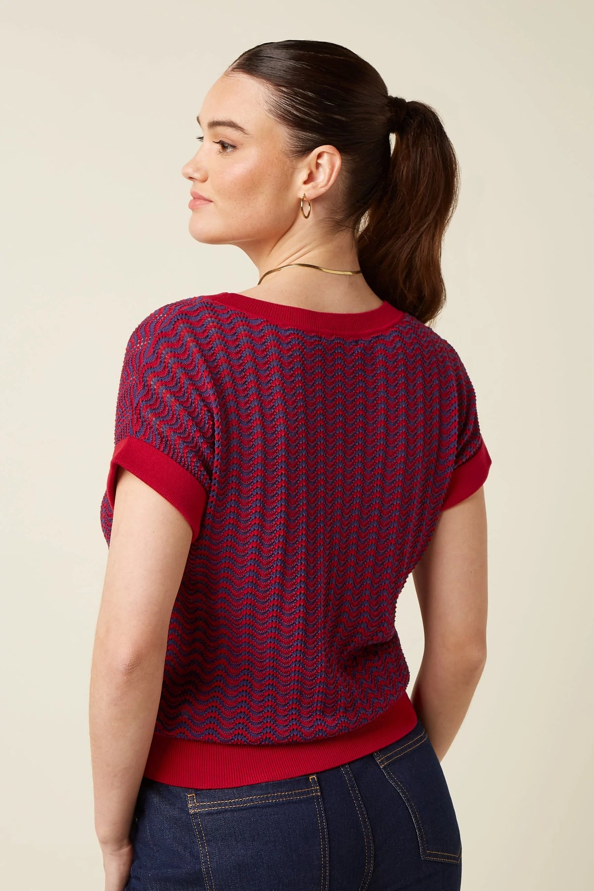 King Louie Boatneck Top Tide Chili Red