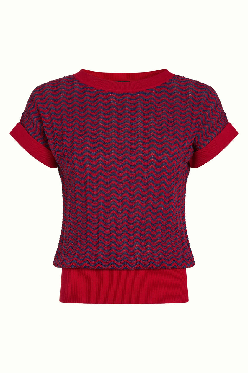 King Louie Boatneck Top Tide Chili Red