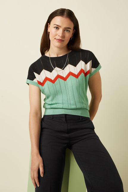 King Louie Boatneck Top Nova Minty Meadow