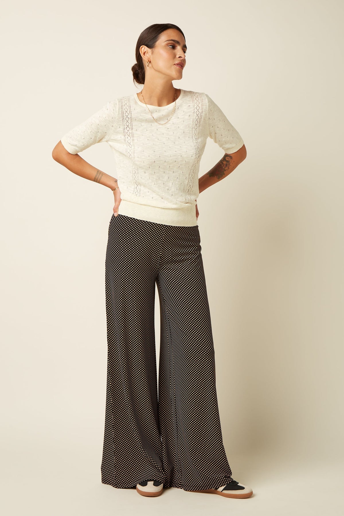 King Louie Border Palazzo Pants Piper Black