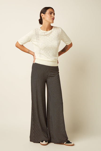 King Louie Border Palazzo Pants Piper Black