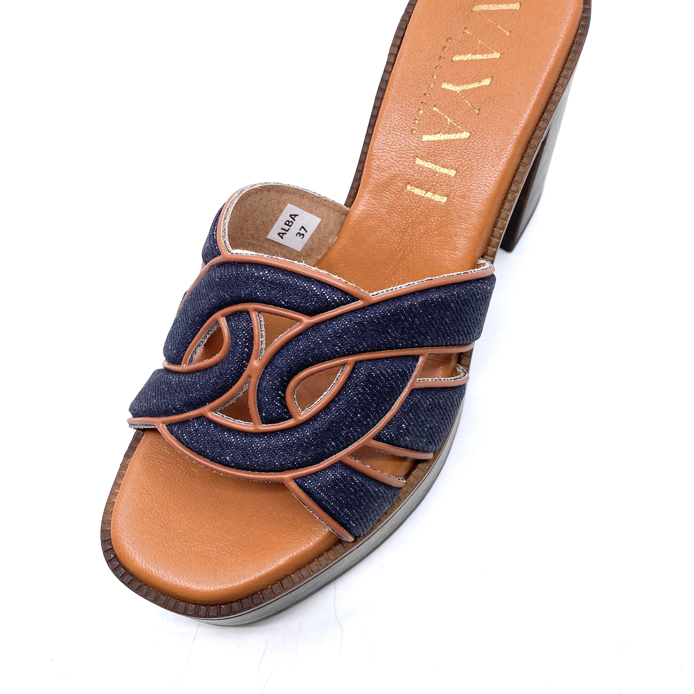 Vayah Alba Navy Jeans Leather